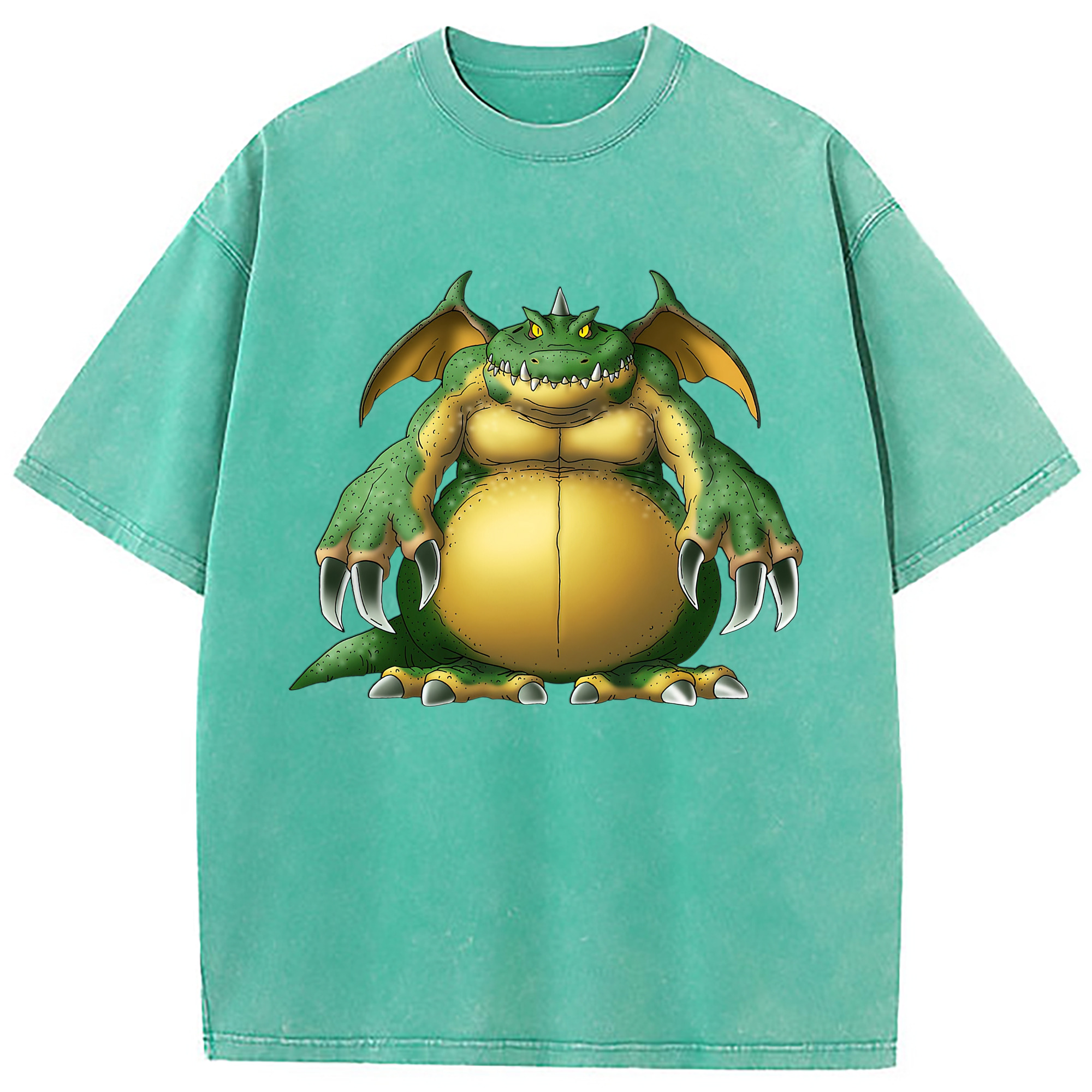 （画像用） ドラゴンクエスト Doragon Kuesuto Dragon Quest 綿100% ヴィンテージ風 半袖Tシャツ（フロントプリント）